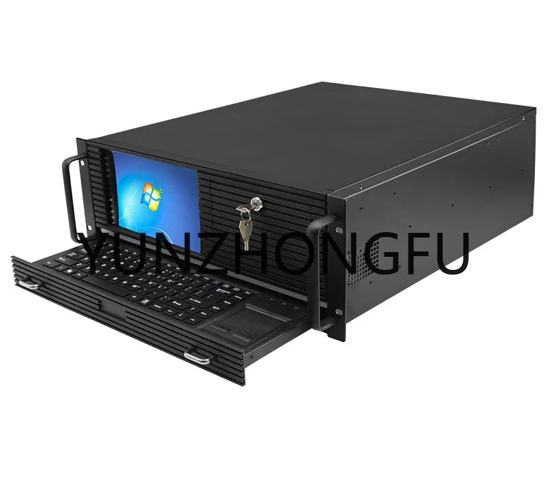 4U Chassis Aluminum Panel 8.9 inch Display One Machine 2 hard disk Hot swap Industrial Control Server Workstation Chassis