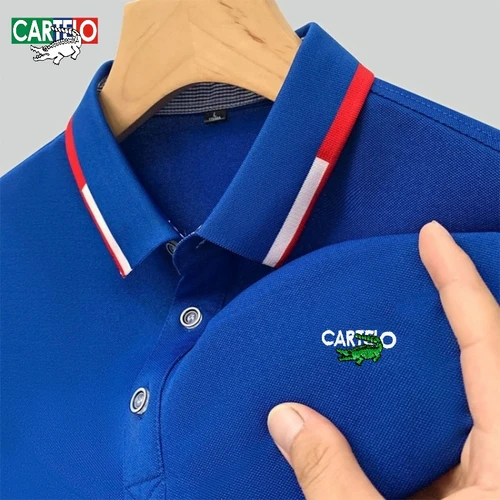 Imagen 2 del producto Polo de manga corta con logo bordado a la moda de alta calidad para hombre de verano, nueva moda, informal, transpirable, top fresco