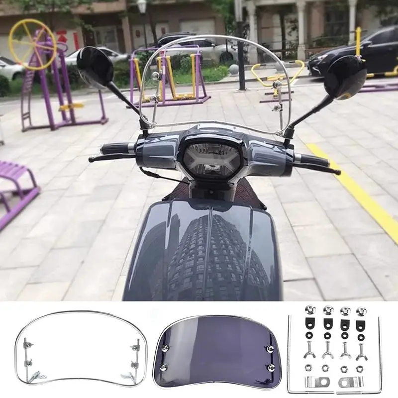 8.6inch Retro Motorcycle Scooter Windshield Electric Scooter Semicircular Small Windshield Wind Deflector For Scooter Accessory