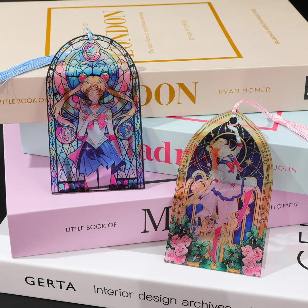 Sailor Moon – marque-page en acrylique, accessoires de livre pour passionnés d'anime, fournitures scolaires pour étudiants, papeterie de bureau pour enseignants