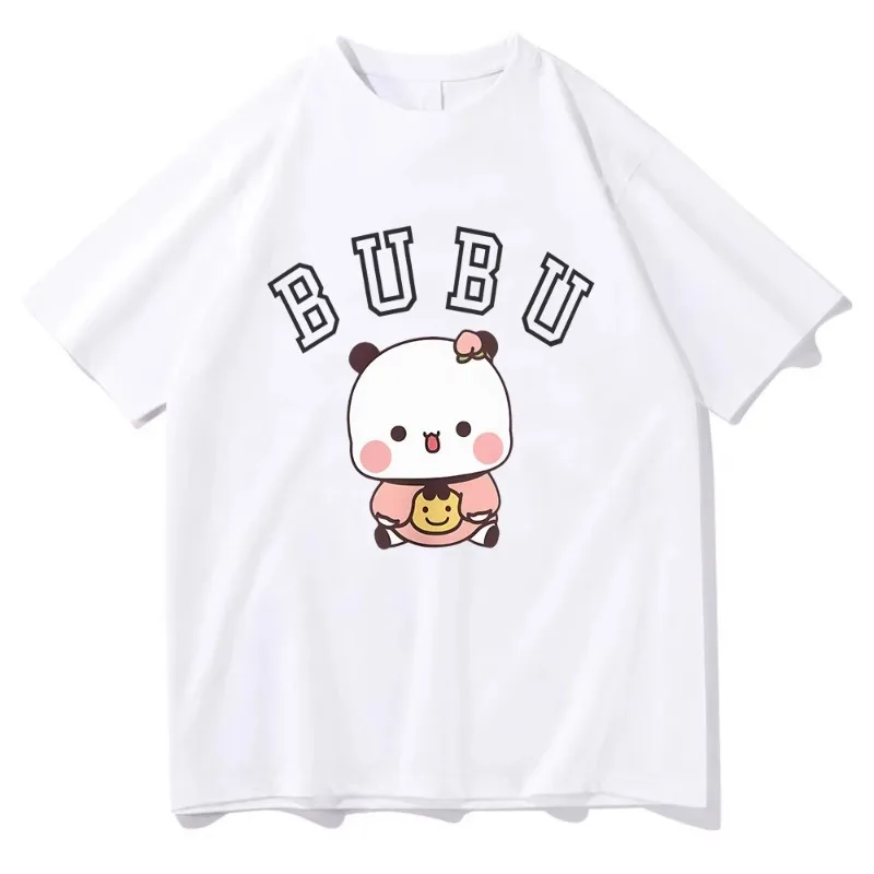 Bubu Dudu Panda Bear T-shirts Sleeve -shirt Cartoon Graphic Printing Casual Girls Harajuku Short Sleeve Casual Aesthetic Clothes
