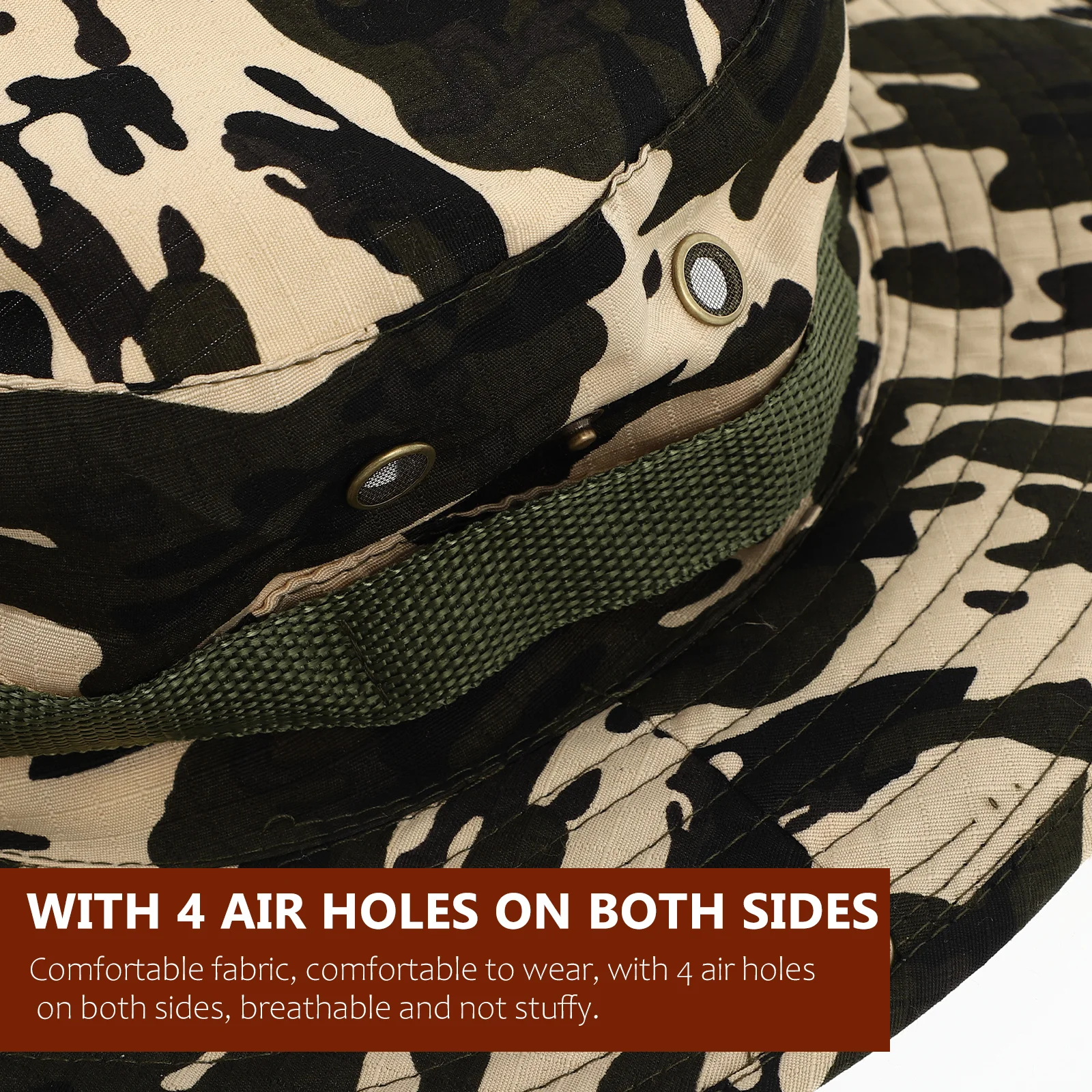 

1Pcs Outdoor Camo Fishing Hat Sun Cover Breathable Uv Prevention Hat Adjustable Drawstring for Travel Mountaineering