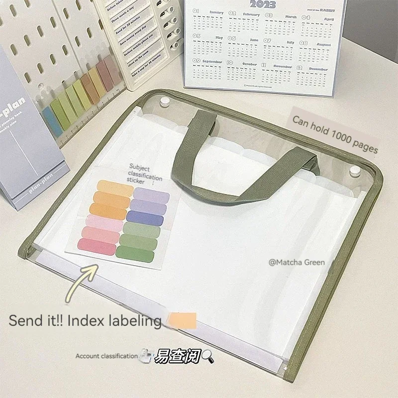 A4 Pocket Folders, Portable Organ Bag Paper Holder Storage Book Pencil Case Storage Bags File Bag Folder Document Organizer