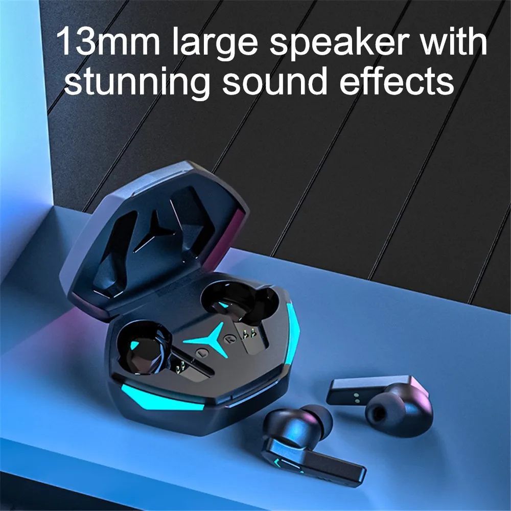 سماعة أذن بلوتوث TWS مع ميكروفون ، محول USB ، سماعة أذن لاسلكية للألعاب ، تأثير ضوء LED ، سماعة إلغاء الضوضاء للتلفزيون ، الهاتف المحمول