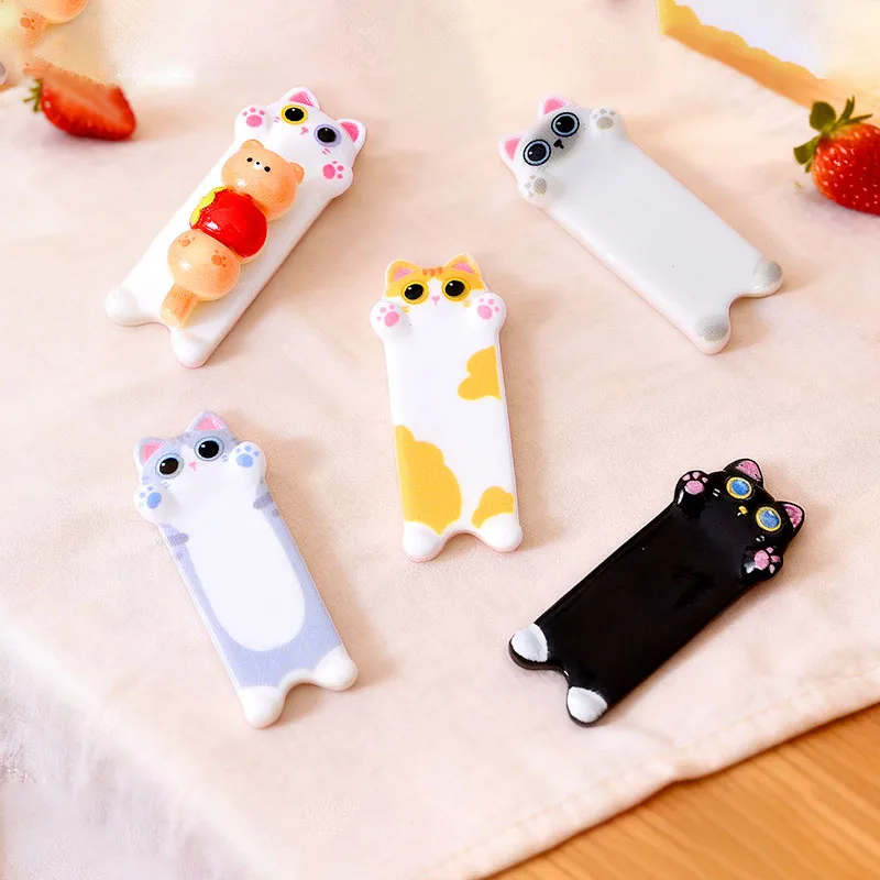 10pcs Gantungan Kunci Resin Bentuk Kucing Kartun untuk DIY Aksesoris Perhiasan Buatan Tangan, Stiker Kulkas, Dekorasi Casing Ponsel