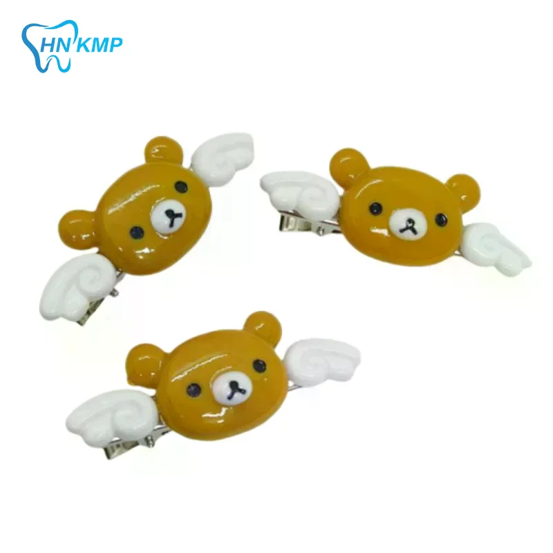 Kawaii Rilakkuma Angel Hair Clip Cartoon Winged Little Bear Bangs Side Clip Girl Hairpins Hair Accessories Gift