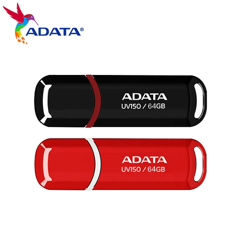 محرك أقراص فلاش ADATA USB 3.2 UV150 محرك أقراص أسود وأحمر 32 جيجابايت 64 جيجابايت 128 جيجابايت 256 جيجابايت عصا ذاكرة أصلية لأجهزة الكمبيوتر المحمول والكمبيوتر المكتبي