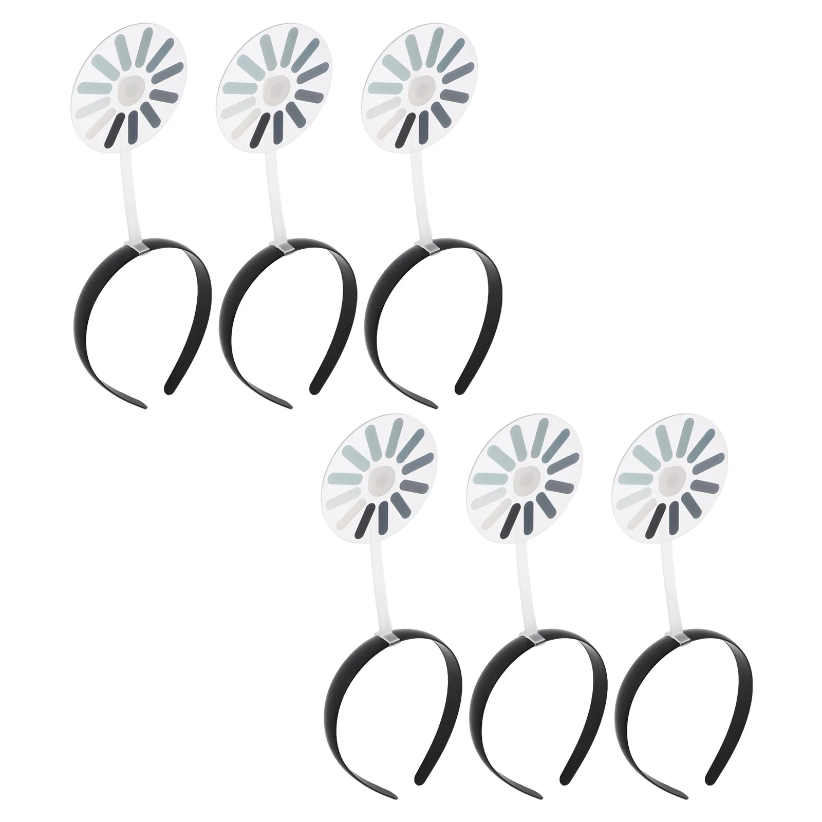 

6pcs Symbol Headband Black Humorous Party Favor Novelty Hair Accessory Creative Photo Prop Gag Present Loading Spinner Hairband