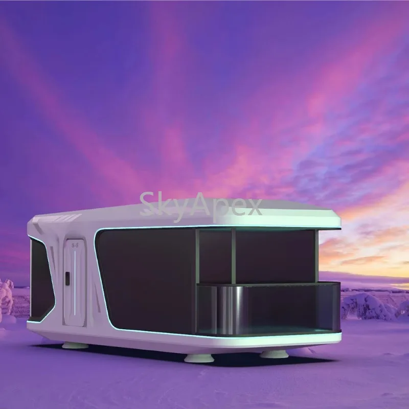 كبسولة المنزلية التجارية الفضاء المقصورة فندق فاخر صغير منزل الجاهزة كبسولة التجارة الجاهزة الفضاء كبسولة الحاويات البيت