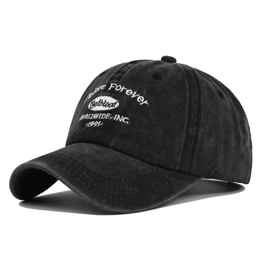 

Washed Cotton Golf Dad Hat Small Letter Baseball Patch Embroidered Outdoor Headwear Washed Vintage Sun Curved Brim Hat