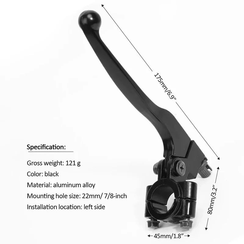 クラッチレバーハンドル,アルミニウム合金,22mm,7/8インチ,ピットバイク,atv,オートバイ部品に適しています