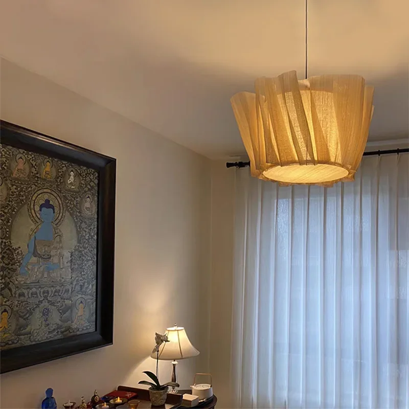 الشمال الرجعية النسيج قلادة ضوء مطعم العلية غرفة نوم السرير قلادة الخفيفة