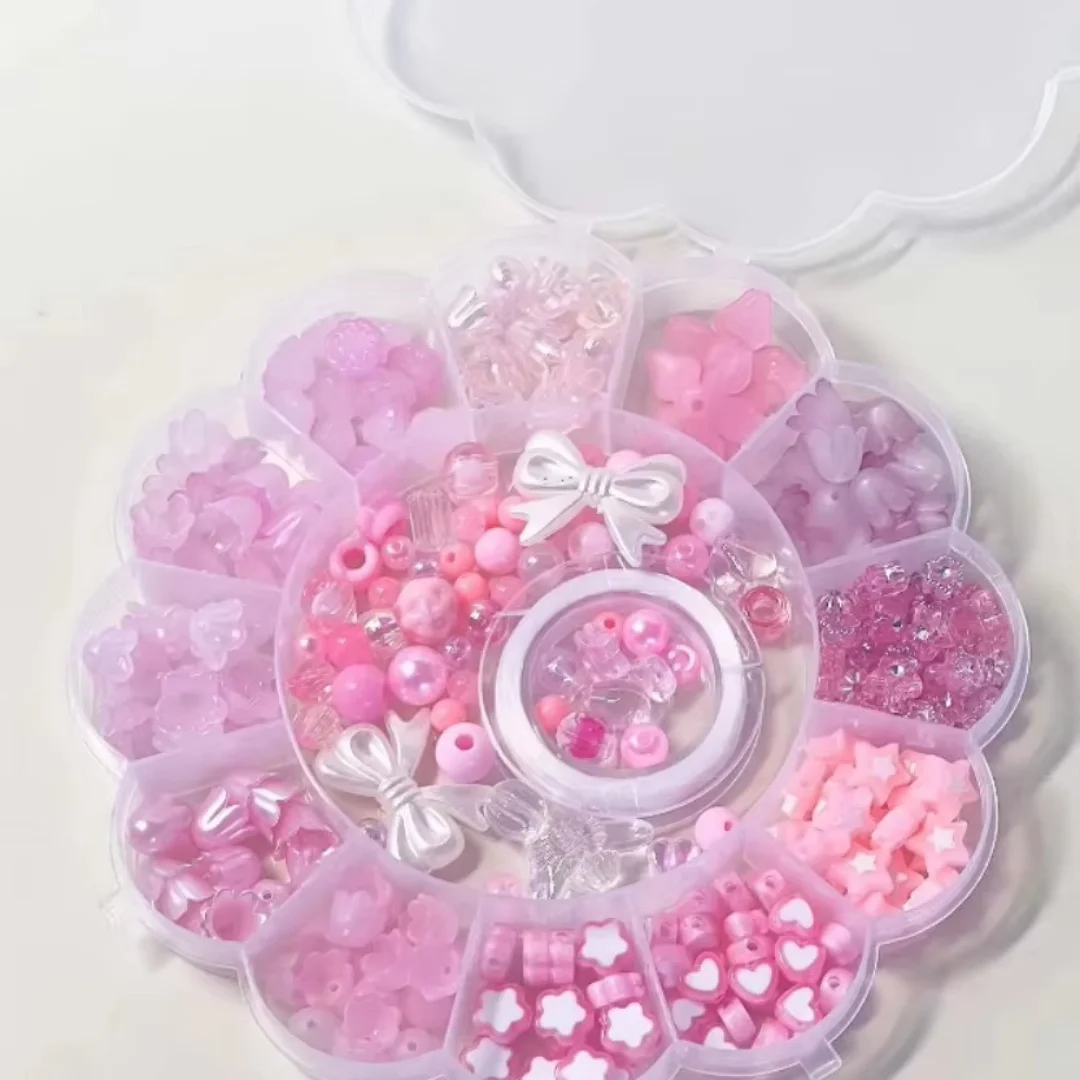 13 Gitter mit 0,6-2,6 Zentimeter großen, farblich gemischten Acrylperlen, DIY-Herstellung von Armbändern, Halsketten, Ringen usw. – Detail 11