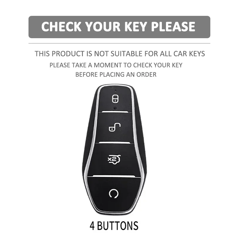 For BYD Han Ev Tang Dm/Qin PLUS/Song Pro/MAX/Yuan Dolphin Buckle Silicone Car Key Case Cover Skin Protector Rubber Shell Holder