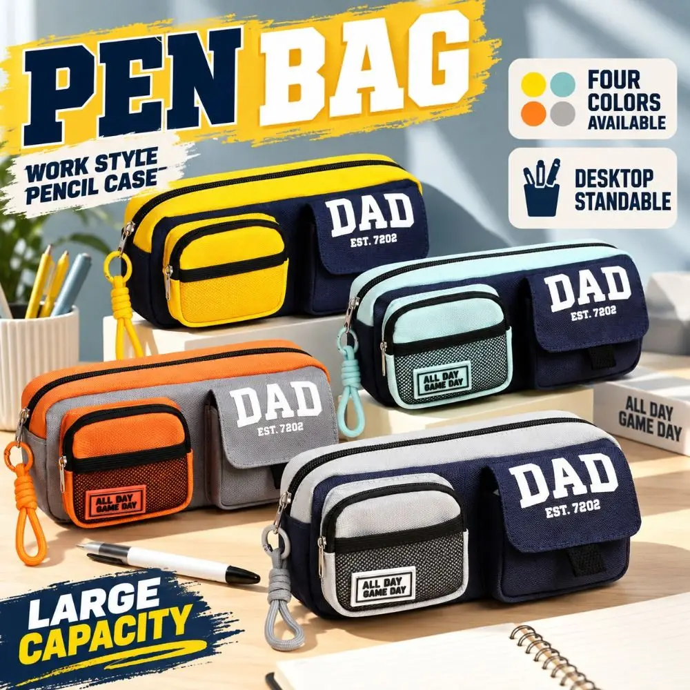 New Oxford Cloth Pencil Case Stain-resistant Multi Pocket Pen Bag Lightweight Large Capacity Stationery Pouch Student School