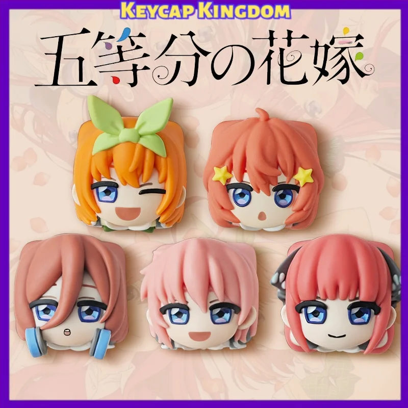 The Quintessential Quintuplets Cute Resin Anime Keycap DIY Custom Transparent Keycap Cross Stem Mechanical Keyboard Accessory