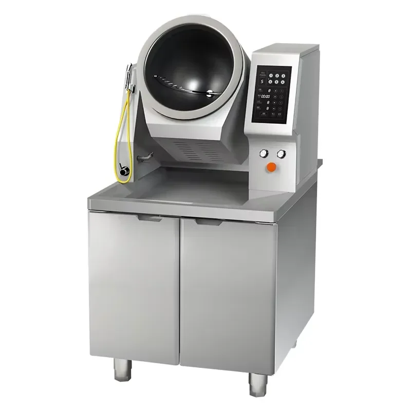 for Automatic Wok Induction Cooker Stir Fry Machine Stainless Steel 5000W Fried Rice Sauce Mixer with Non-stick Pan