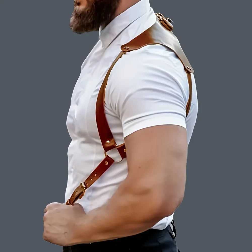 UYEE الحمالات الرجال السراويل الجلدية حقيبة ظهر قابلة للتعديل الحمالات الحمالات الرجال الكتف الأشرطة حزام الكبار الموضة #5