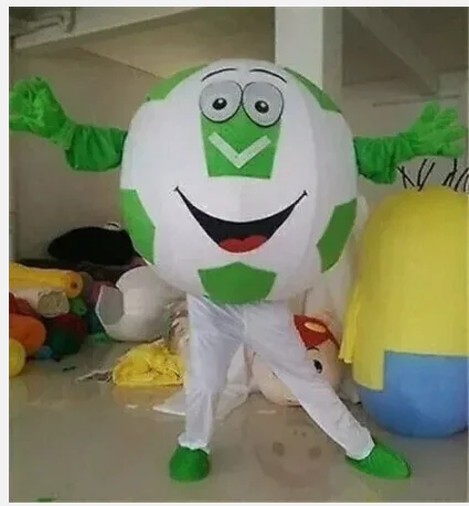 

New Adult Hot Sale LOVE Cartoon Football White&Green Mascot Costume Christmas Fancy Dress Halloween Mascot Costume Free Ship