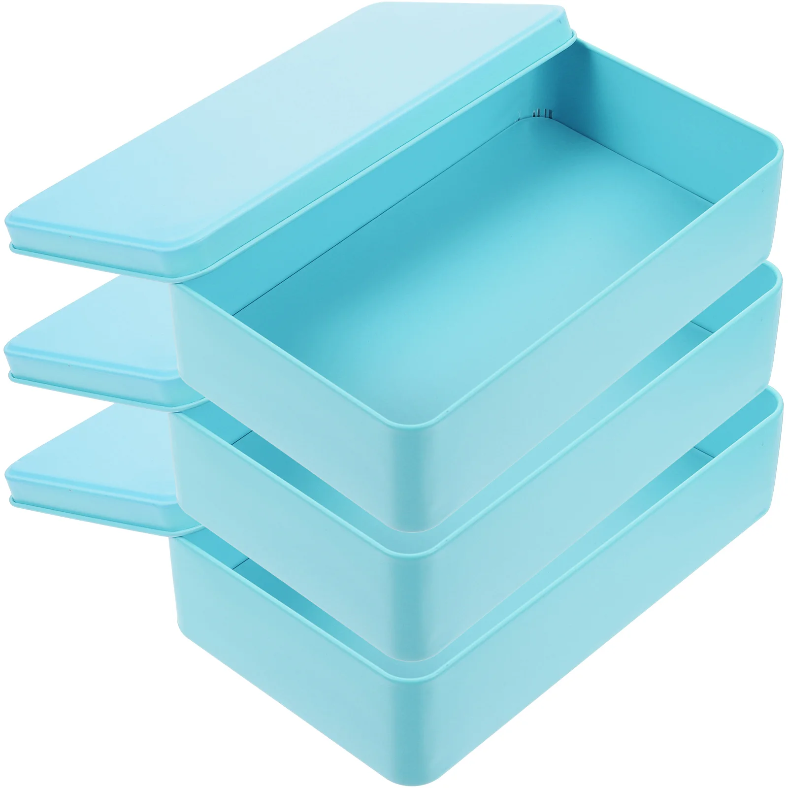 

3Pcs Small Tinplate Storage Box Rectangle Tin Box Lid Candy Jewelry Gift Organizer Tinplate Can Small Tins with Lids