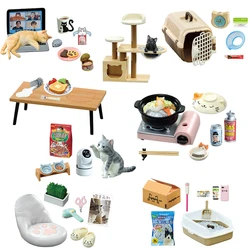 Re-ment Capsule Eat Play Cat My Daily Life with Cats Cat Cage Sleeping Sofa Computer Desk Cat Tree Miniature Desktop Ornaments