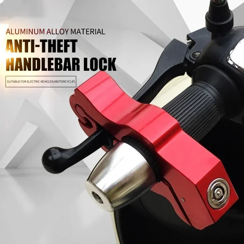 

Motorcycle Handlebar Lock Handlebar Brake Handle Solid Lock Imitating Steal Lock Pull Rod ATV Dirt Street Bikes Anti Theft