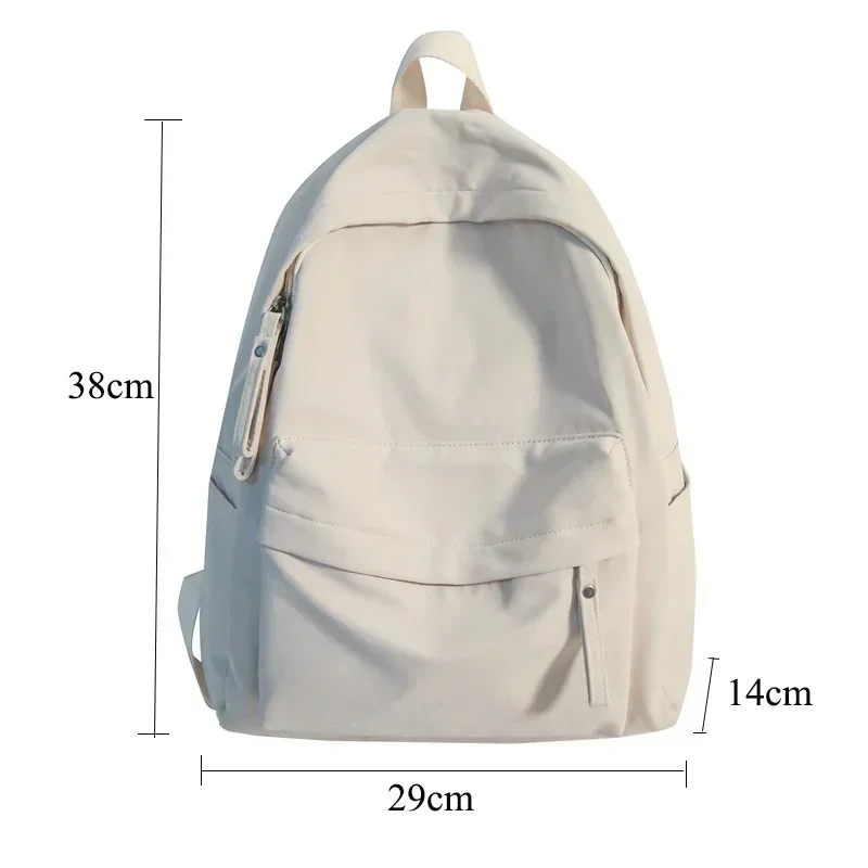 Simple Solid Color Backpack Women New Waterproof Nylon School Bags for Student Girls Bookbag Lady Travel Backpack Shoulder Bag