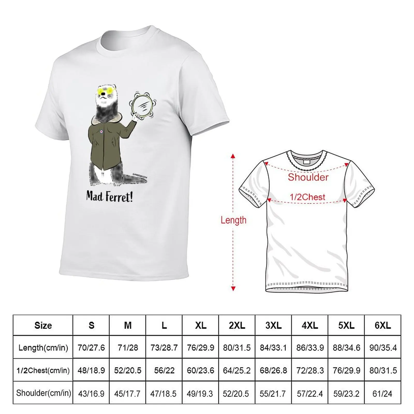 Novelty Oasis Mad Ferret T-Shirt t shirts for man cotton mens graphic t shirts t shirts cotton 100% T-shirt