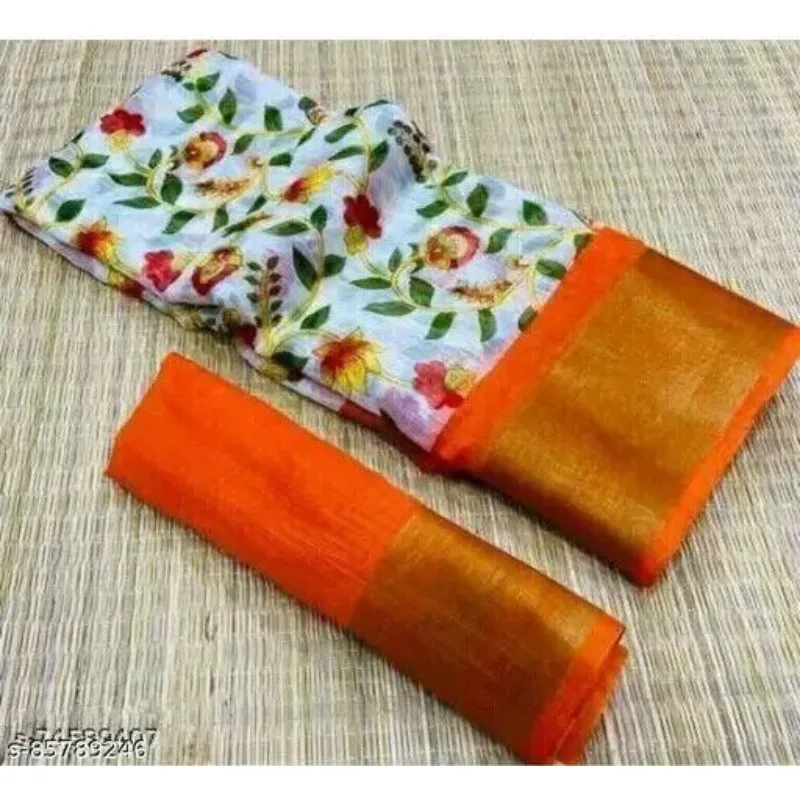 

Cotton Printed Sari Women's Daily Wear Independent Sari