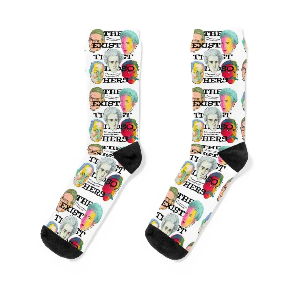 The Existentialist postreers 1 Socks professional running christmass gift calze da uomo calze da donna