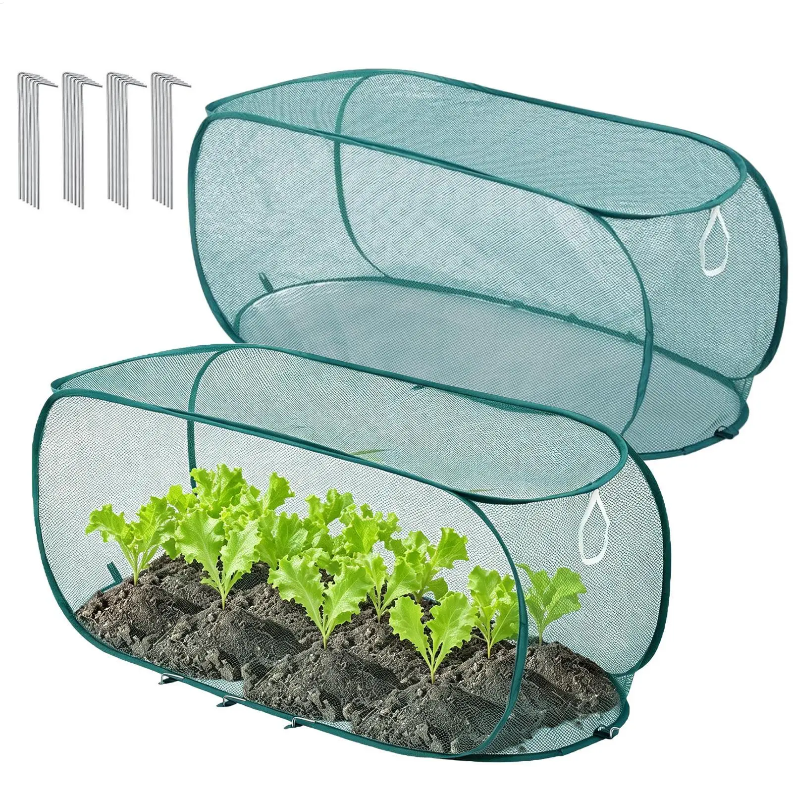 

Foldable Plant Protection Netting Bird Control with Ground Stakes Mesh Plant Cage Raised Beds Garden Row Covers For Yard