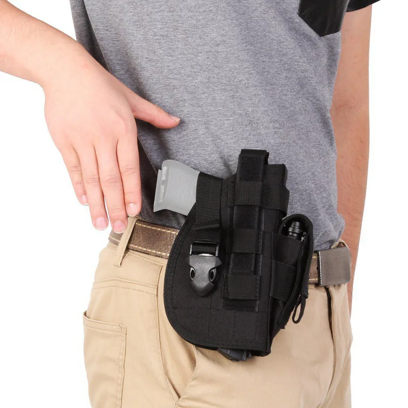 Universal Right Hand Tactical Gun Holster Hunting Belt Pistol Pouch for Pistol 92F Glock 17 18 19 All Hand Guns