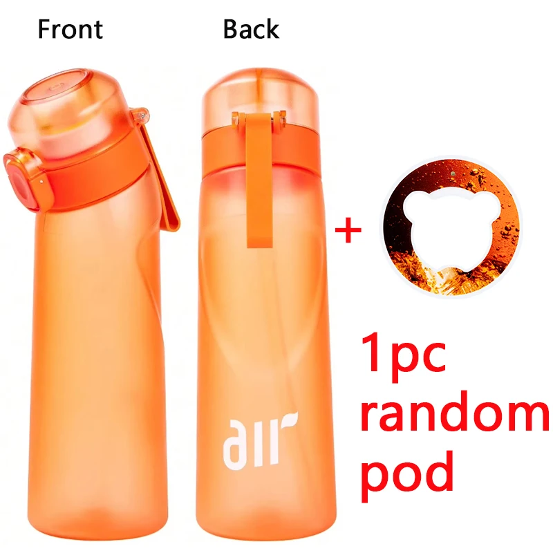 1 st Lucht Waterfles Met 1 st Willekeurige Smaak Pod Sport Mode Stro Plastic Beker Lekvrij voor Outdoor Sport Fitness