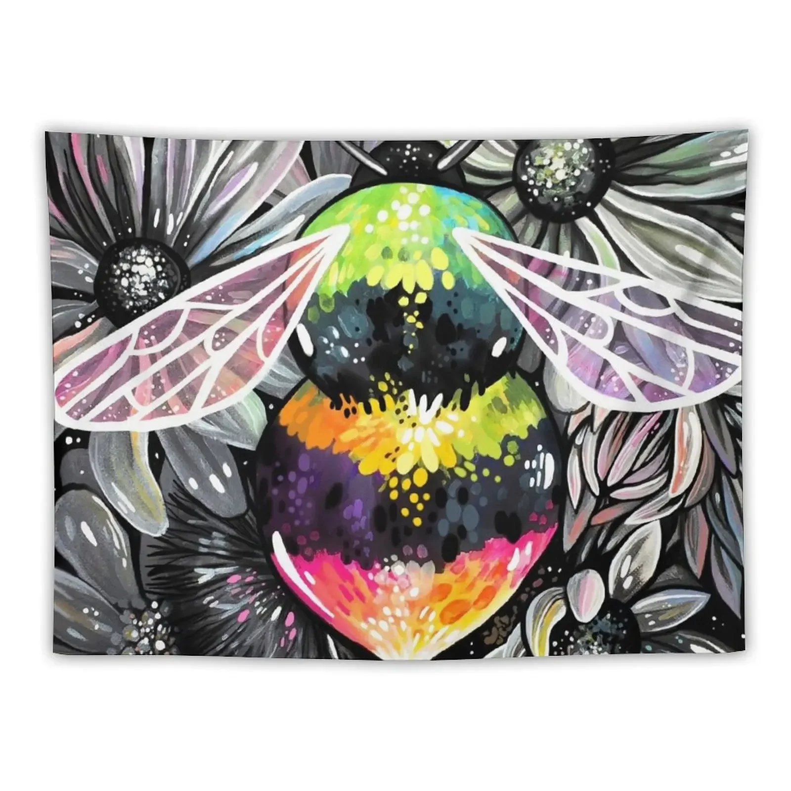 

Rainbow Bee Tapestry Custom Aesthetic Room Decoration Wall Mural Tapestry