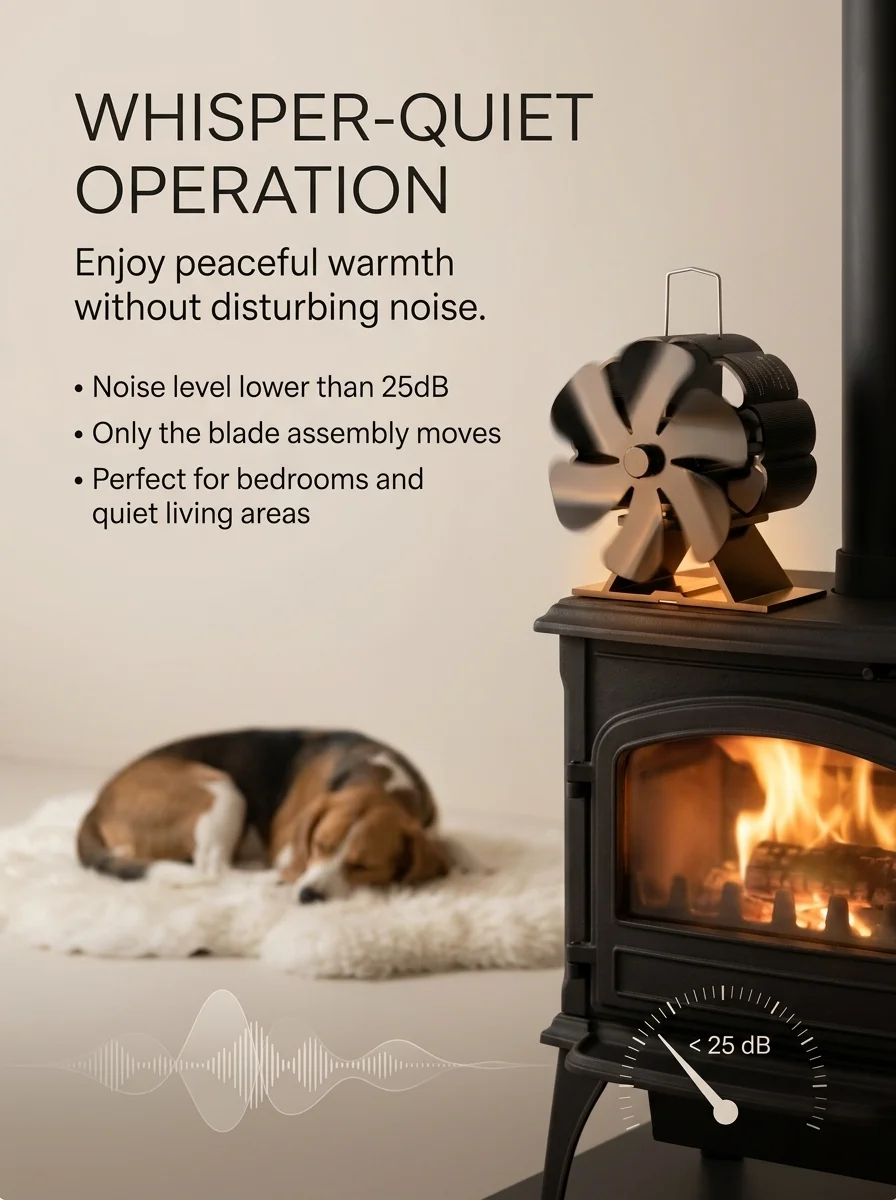 Winter Wood Stove Fan Heat Powered for Big Buddy Heater Fireplace Fan With Bracket being Fixed on Propane heater Camping/Indoor