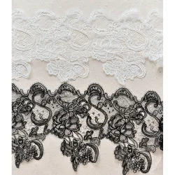 1Yard Hollow Embroidery Lace Trim, Wedding Dress Lace Fabric Decoration Accessories Eyelash Dress Lace 28CM Wide