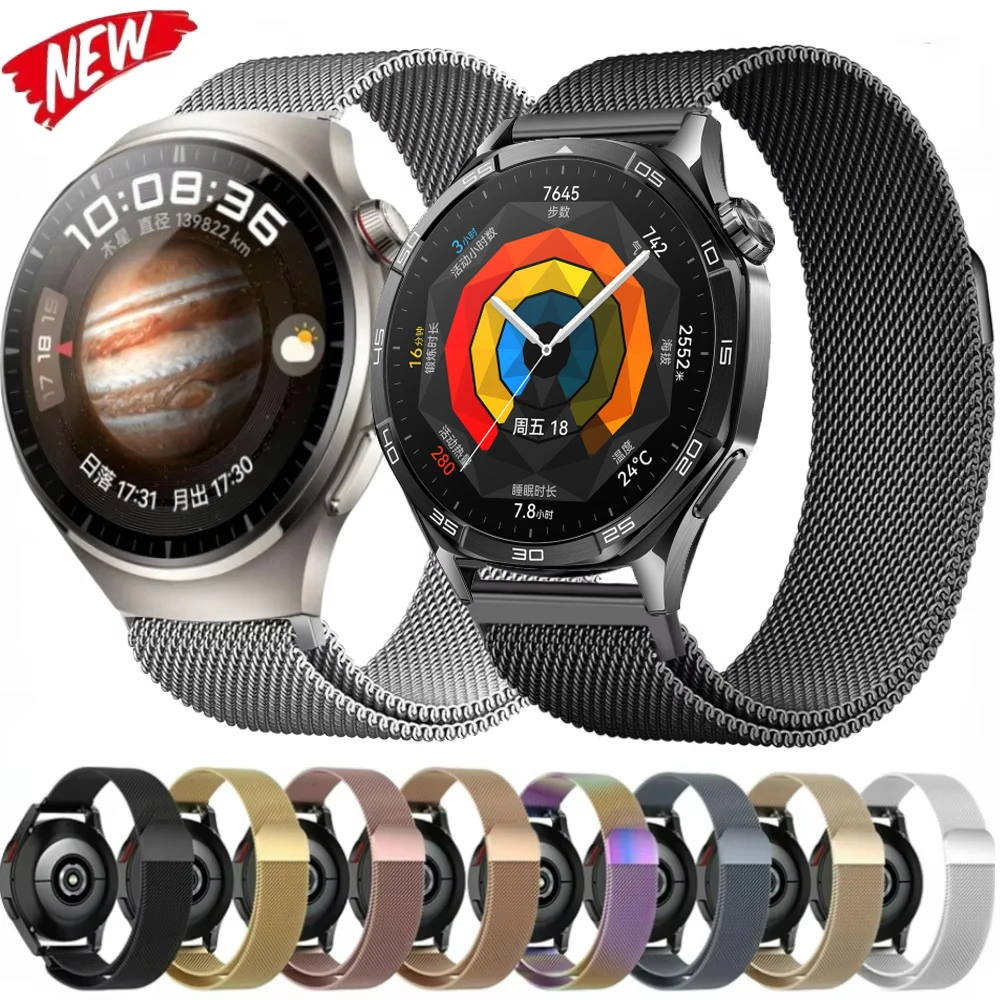22mm Milanese Strap for Huawei Watch 5/4/4 Pro GT2 3 Pro/GT2e/GT3 GT GT4/GT5 46mm Metal Loop Band Replacement Bracelet Wristband