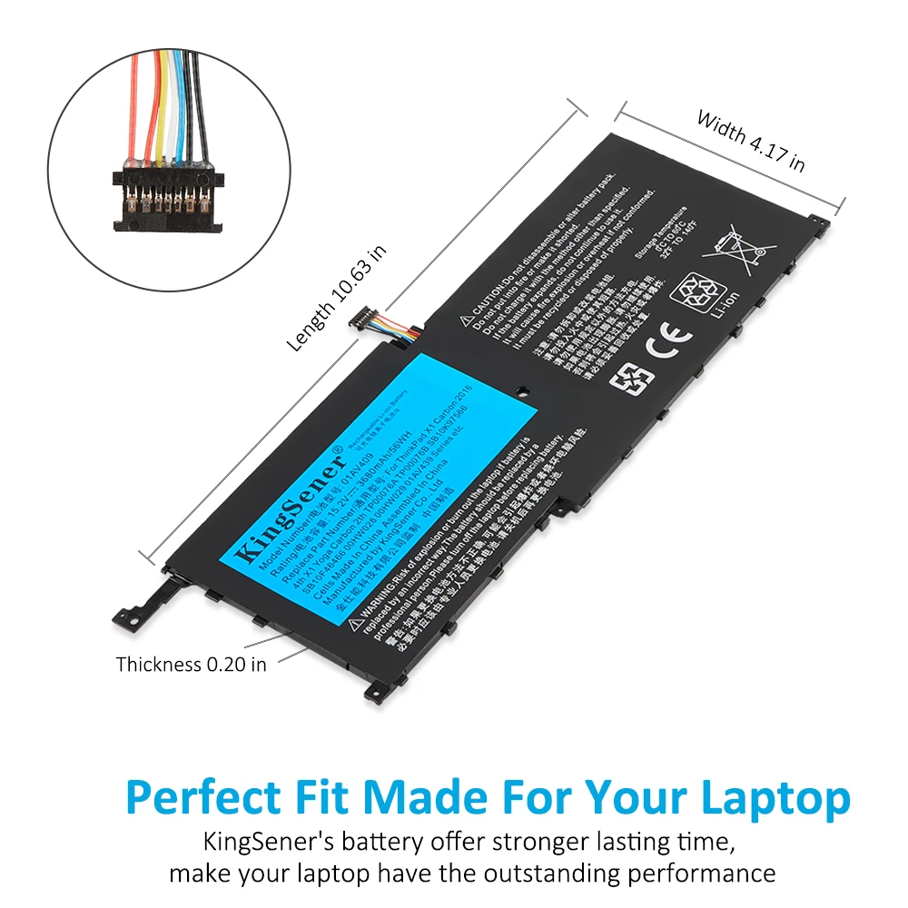 KingSener 01AV409 01AV439 56WH bateria do Lenovo X1C Yoga Carbon Gen 4 2016 Ultrabook 01AV410 01AV438 SB10K97567 SB10K97566