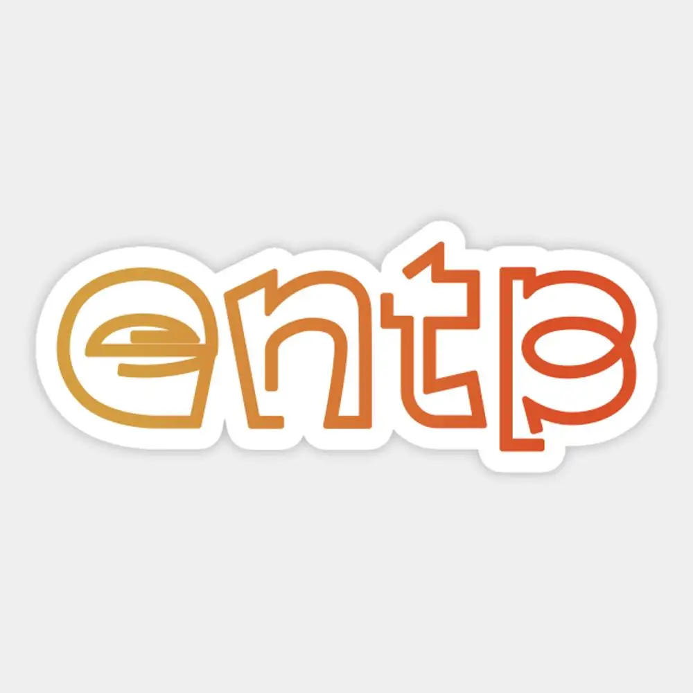 Entp Wonky stiker teks oranye untuk dekorasi Laptop kamar tidur mobil lucu seni kartun modis koper umum