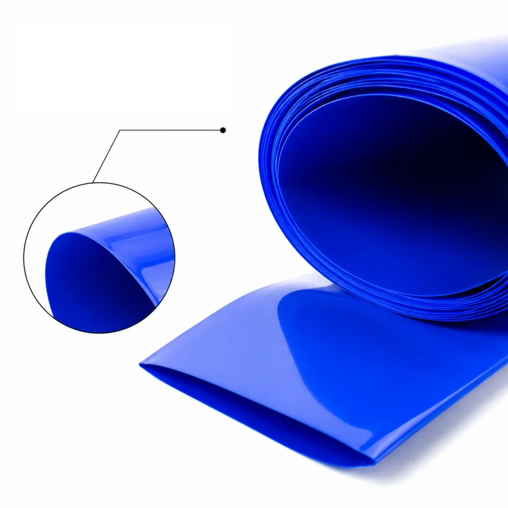 Blue PVC Of 18650 Battery Packs Cable Sleeve Width 30mm -300mm Heat Shrink Tube Shrink Insulated Shrink Tubing Battery Film