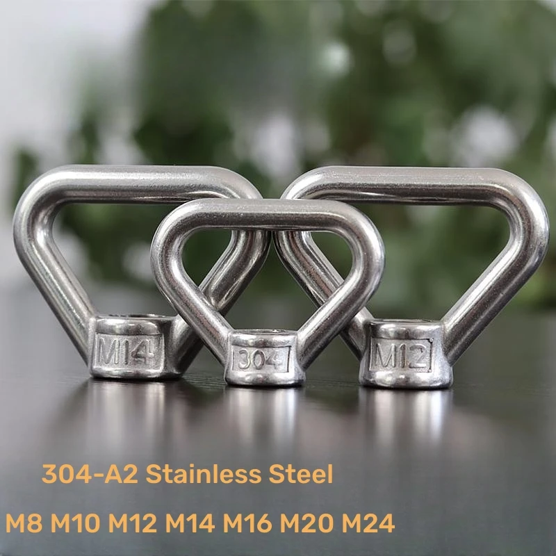 1 Pcs Triangle Lifting Eye Nut  M8 M10 M12 M14 M16 M20 M24 304-A2 Stainless Steel Trapezoid Thread Rings Fit For Handle Bolts