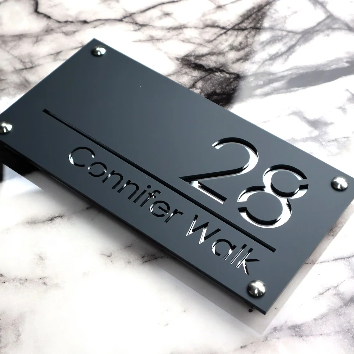 Customized Laser Cut 3D House Number Sign Acrylic Address Sign Personalized Waterproof Outdoor Exterior House Matte Plate