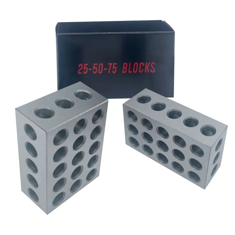 For Metalwork Setups 25*50*75mm Setup Blocks High Strength Steel Setup Blocks Steel Blocks 5 M10 Threaded Holes