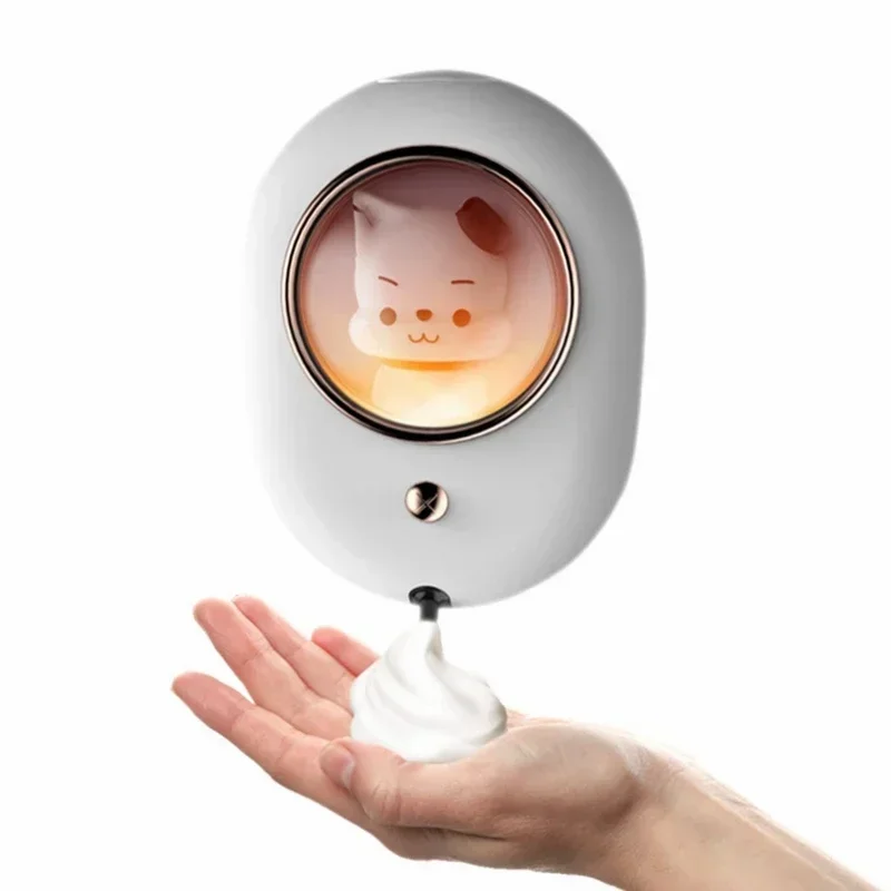 

Cute Pet With The Lamp Wall-Mounted Induction Liquid Foam Soap Dispenser USB Charging For Bathroom New Automatic Soap Dispenser