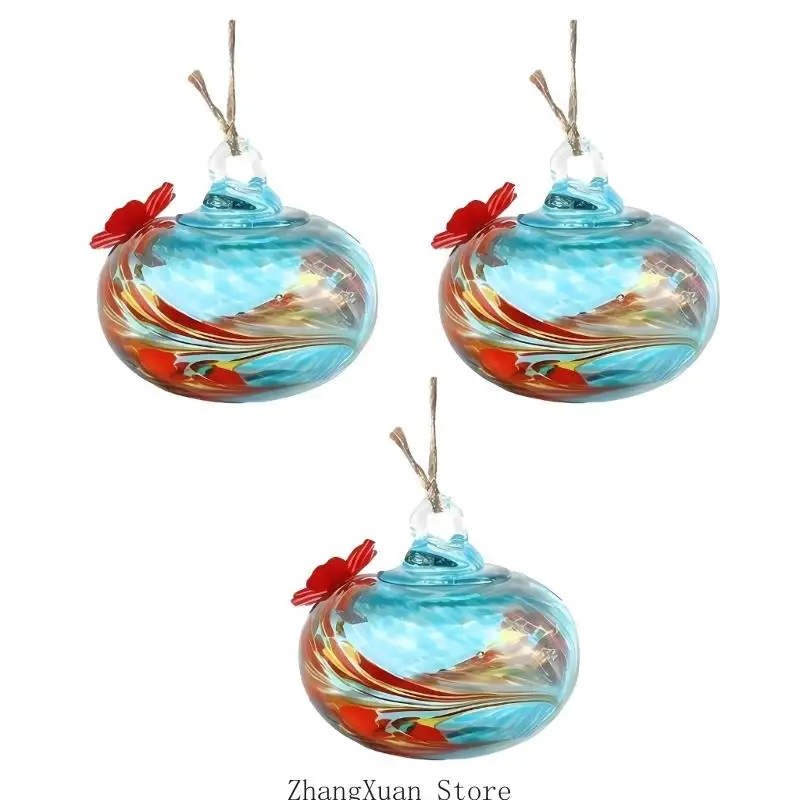 3-teilige kleine Vogelfutterplattform aus Glas mit einzigartiger Kunst zum Thema Natur für die Verbesserung von Hinterhof und – Detail 4
