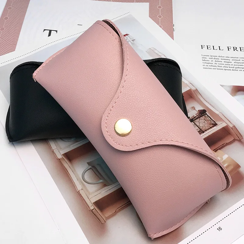 Soft Leather Glasses Cases Bag Women Men Simplicity Solid Color Sunglasses Box Outdoor Travel Storage Box Eyewear Accessories