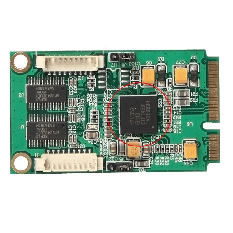 Mini Pcie To Rs232 2 Ports Db9 Com Half Size Mini PCI Express Serial Port Industrial Controller Card EXAR 17V352