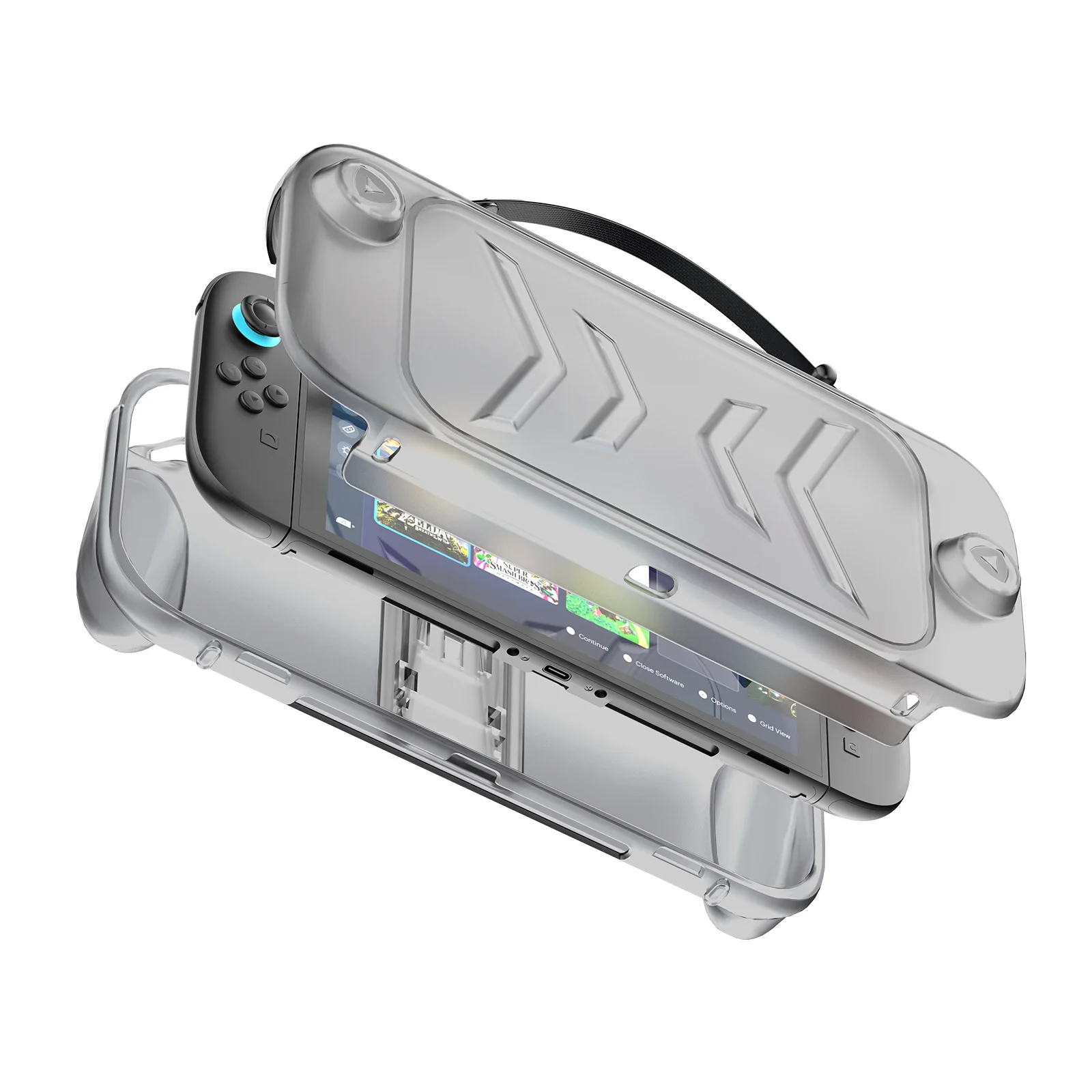 TPU Case Handle Grip Cover Anti-Drop Handheld Game Console Case Anti-Slip Host Shell for 2025 NS2 for Switch 2 Case