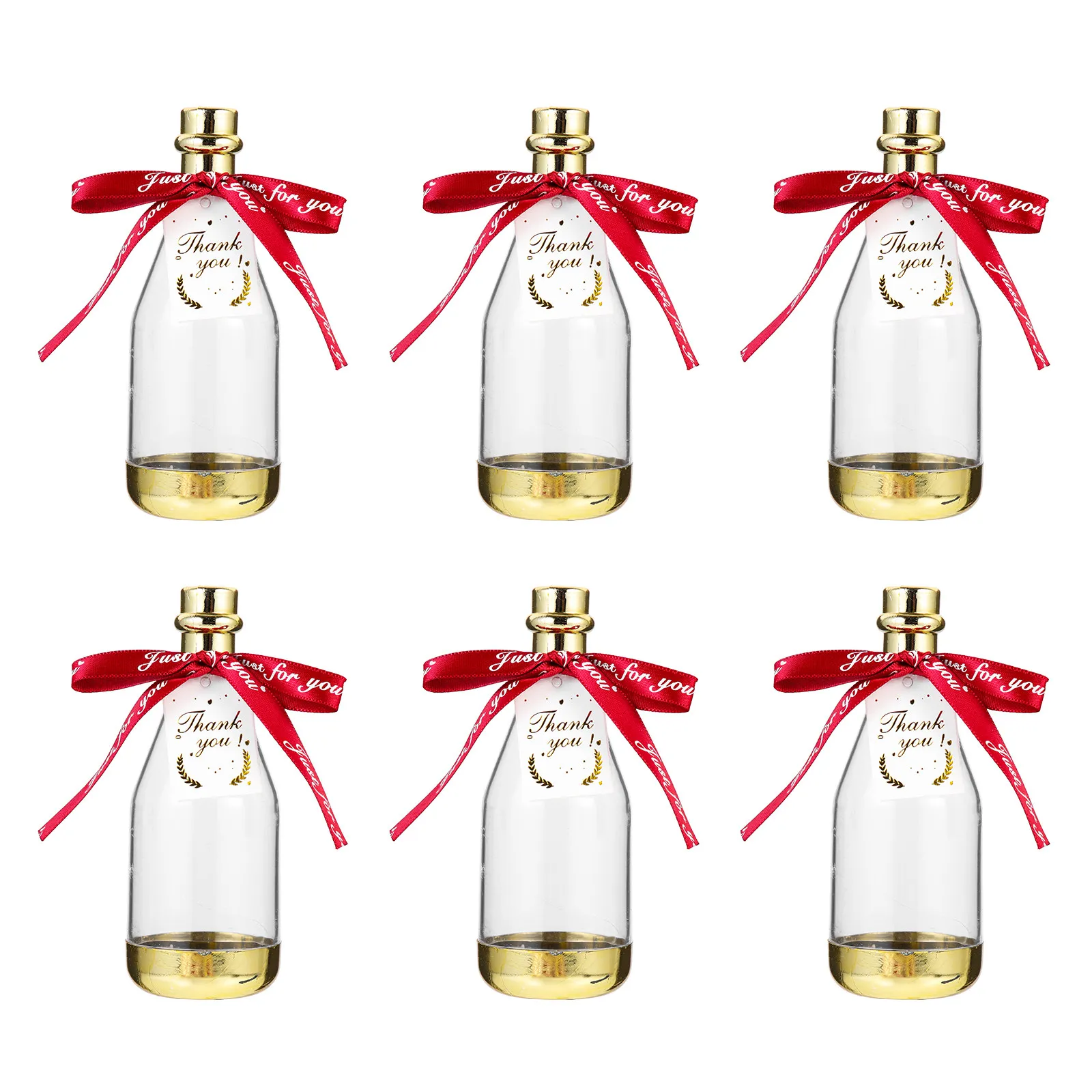 6Pcs Wedding Candy Box Bottle Design Ps Candy Container for Parties Shower Engagement New Year Decorative Favor
