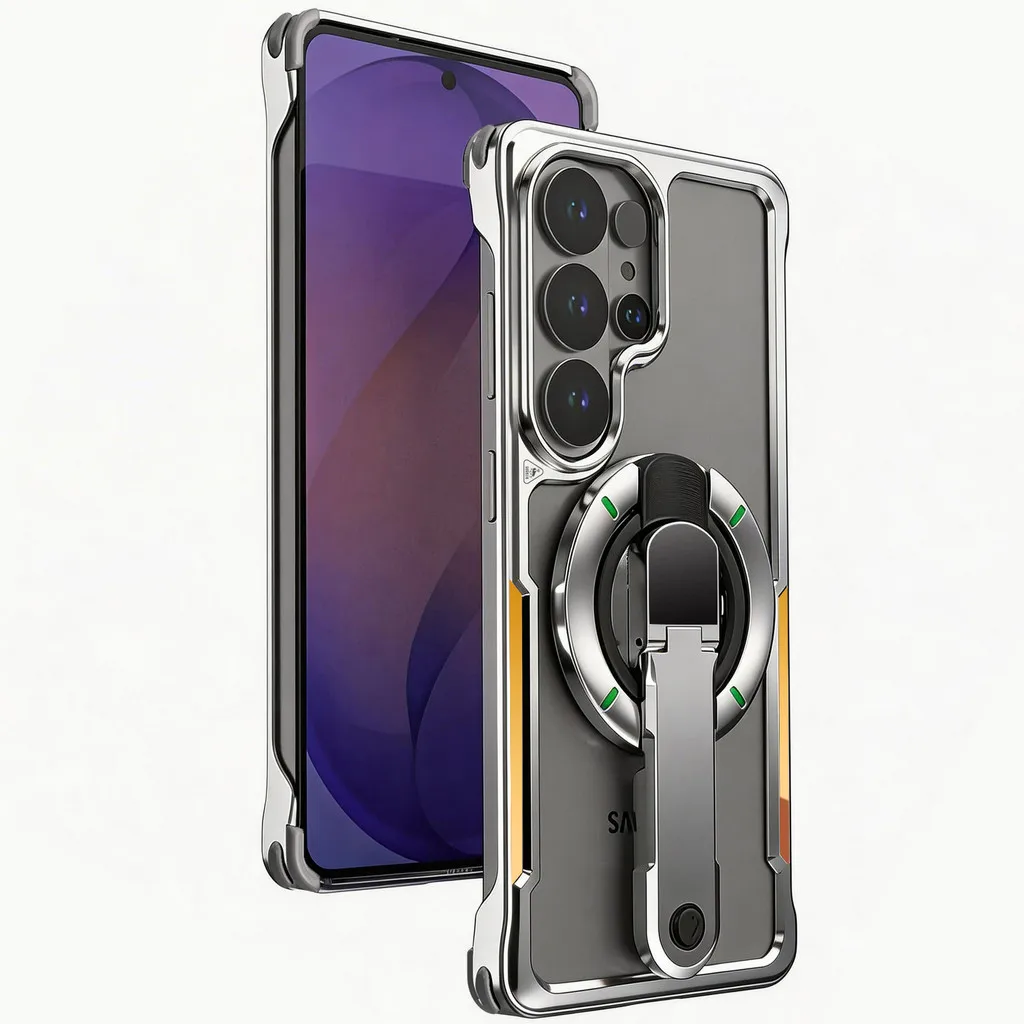 

Подходит для Samsung Galaxy S26 Ultra: защитный чехол с магнитным креплением, металлическая рамка, регулируемый держатель.